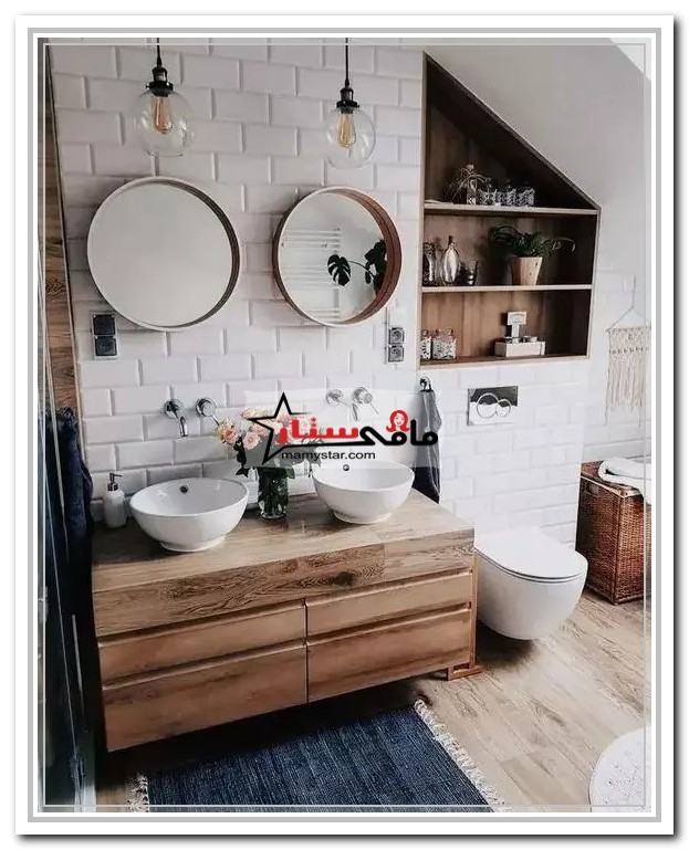 modern timber bathroom vanity