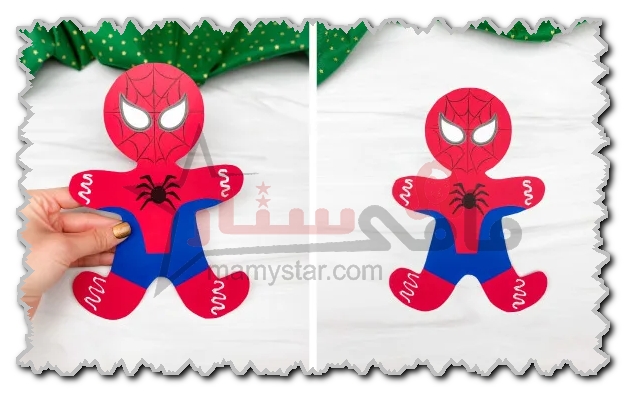 how to make spiderman gingerbread man out of paper