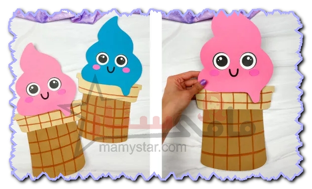 how to make paper ice cream step by step