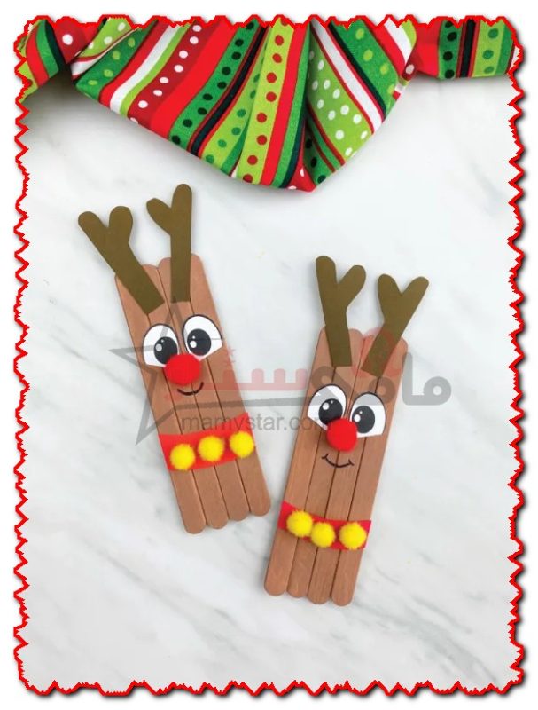 How do you make reindeer with ice cream sticks?