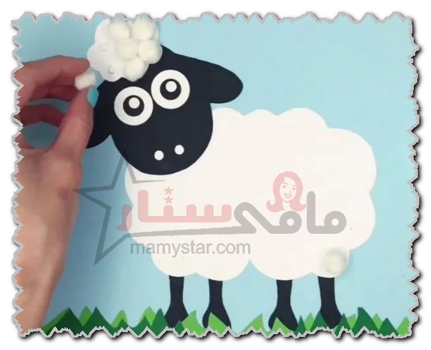 how to make sheep out of cotton balls