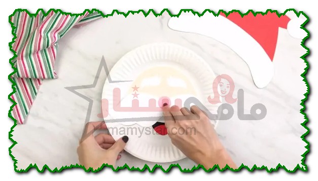 santa face paper plate craft