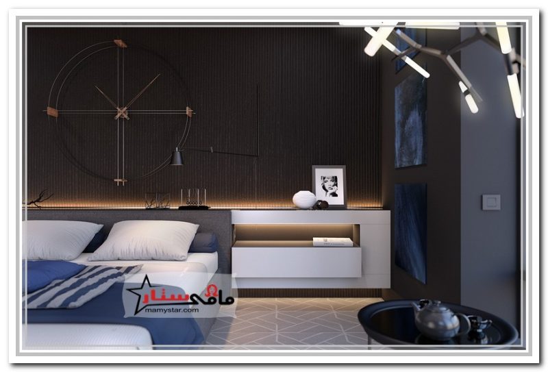 modern black and grey bedroom