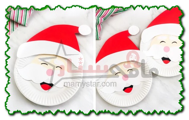 how to make a paper plate santa face