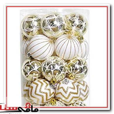 white and gold ornaments