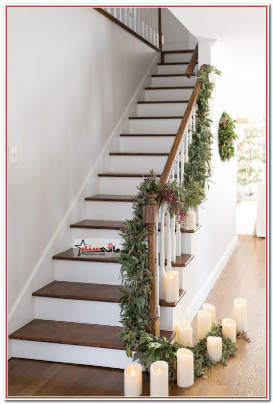 best way to hang garland on stairs