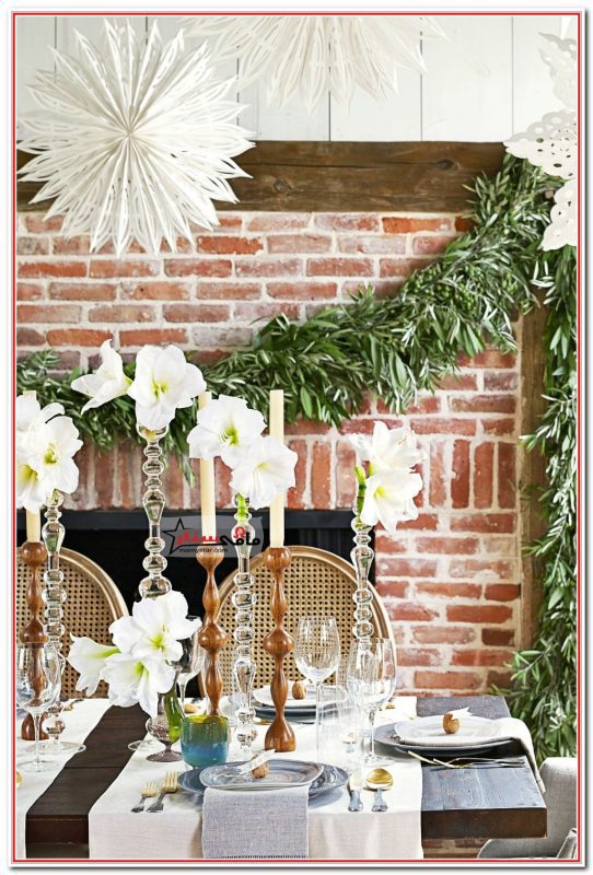 white christmas table decorations