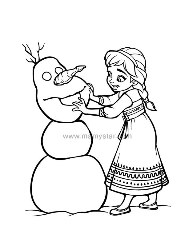 elsa and olaf coloring pages