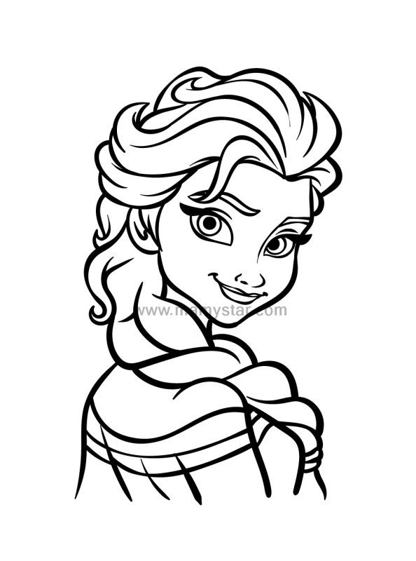 easy elsa coloring pages