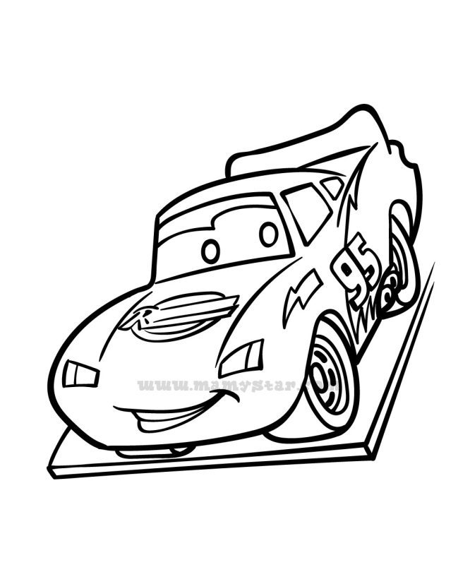easy lightning mcqueen coloring page