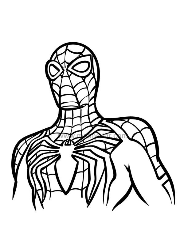 easy spiderman coloring pages