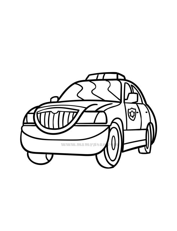police car cartoon coloring pages