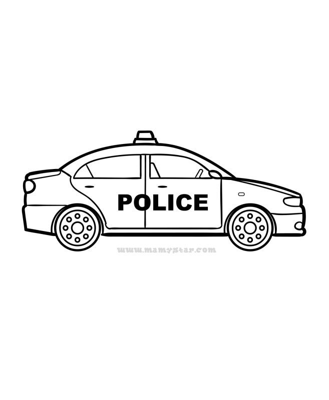 police car pictures to color