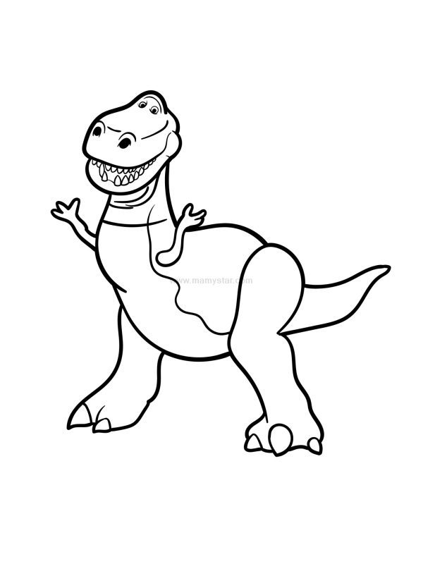 rex toy story coloring page