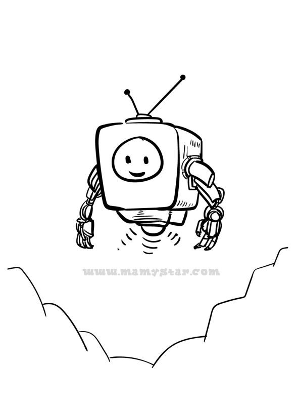 robot coloring pages for adults