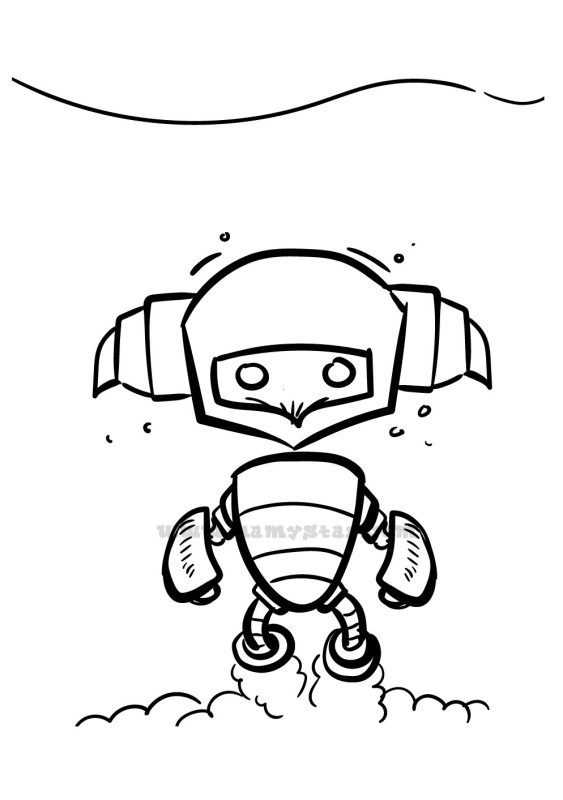 robot colouring pages printable