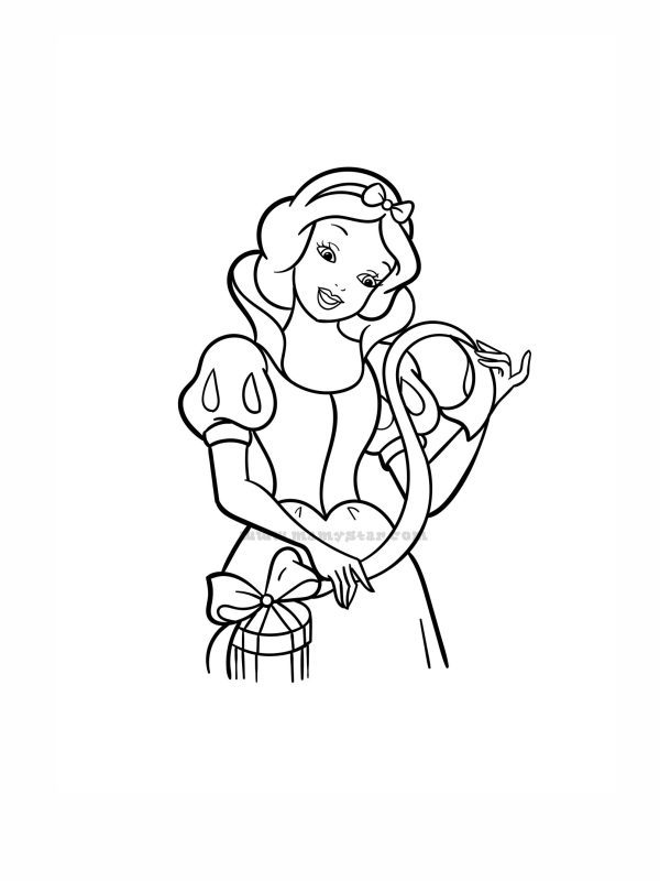 snow white colouring pictures