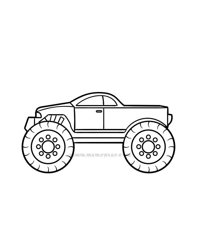 monster truck colouring book