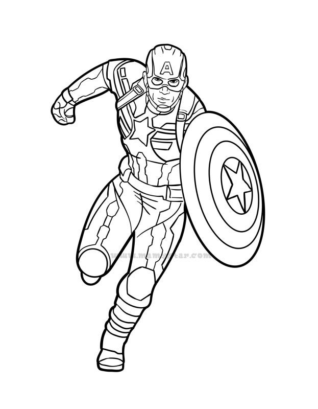 free printable captain america coloring pages