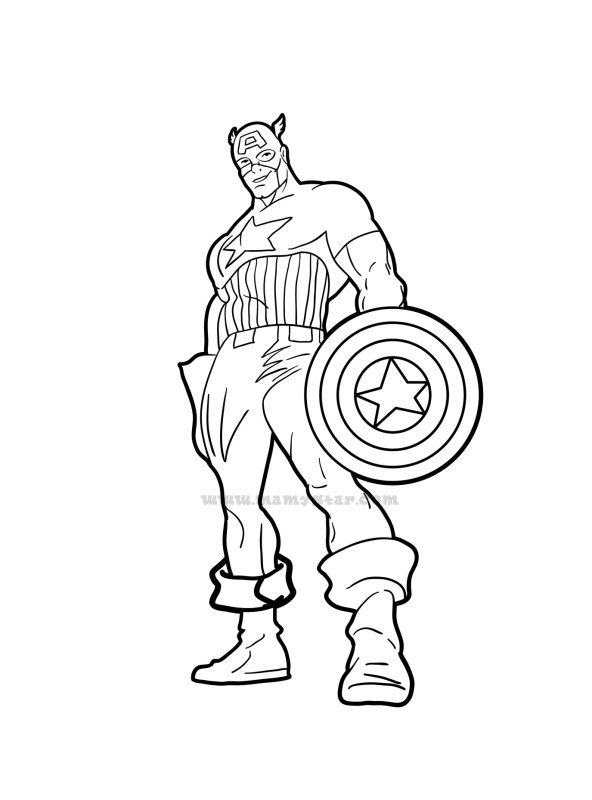 captain america shield coloring page