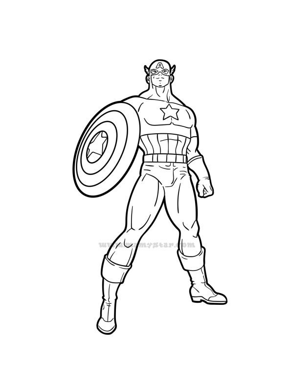 captain america colouring page