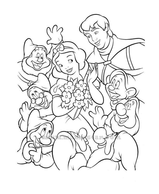 seven dwarfs coloring pages