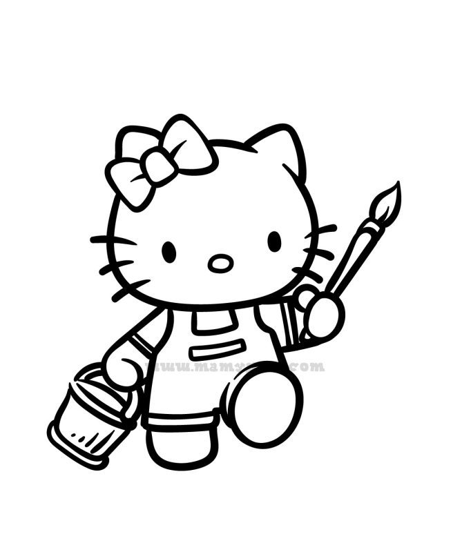 hello kitty drawing for colouring