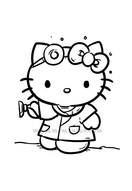 easy hello kitty coloring pages