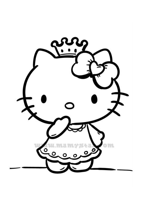 princess kitty coloring pages