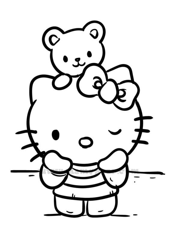 hello kitty friends coloring pages